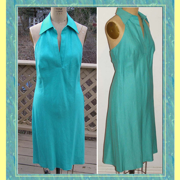 NEW Anne Klein Summer Halter green Dress sz 8-10 - Picture 1 of 8